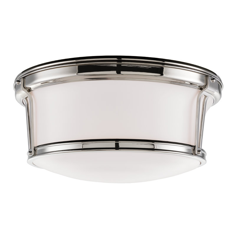 Newport Flush Flush Mount, 6.5"H x 15" Dia., Aged Brass
