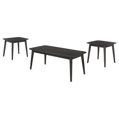 Bivens Black 3-Piece Rectangular Coffee Table Set