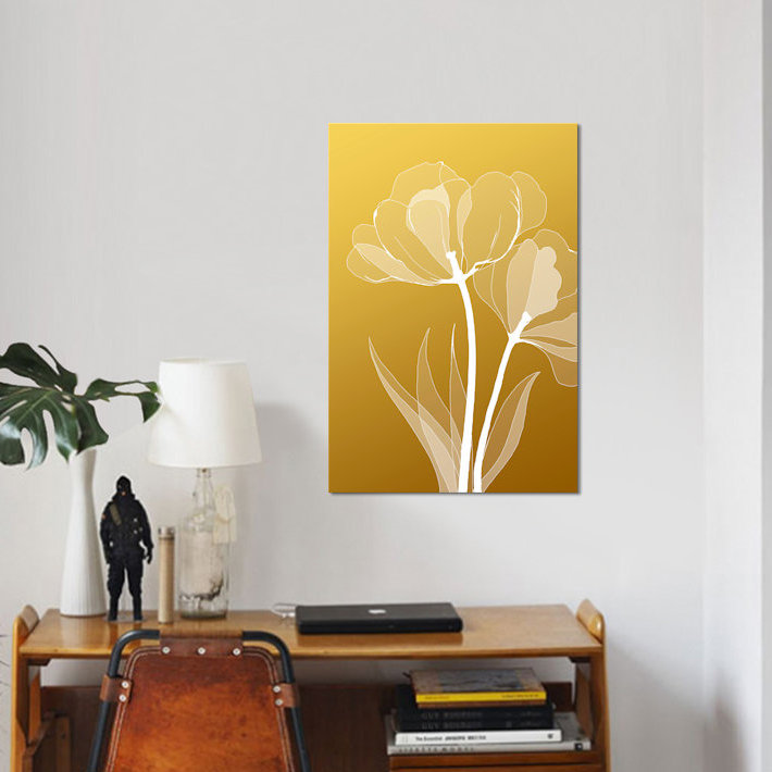 « floral vi », impression sur toile, H 40 po x l 26 po x P 1,5 po, Toile tendue, Pas de tapis