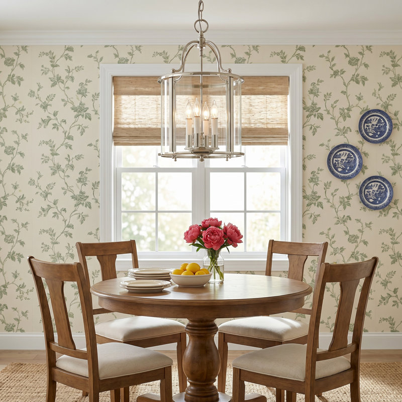 Tide 4 - Light Dimmable Lantern Chandelier, Polished Nickel
