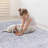 Blue Cream Chenille Machine Washable Non-Slip Low-Pile Runner Rug 2'6'' x 10' Blue Cream-1397000014