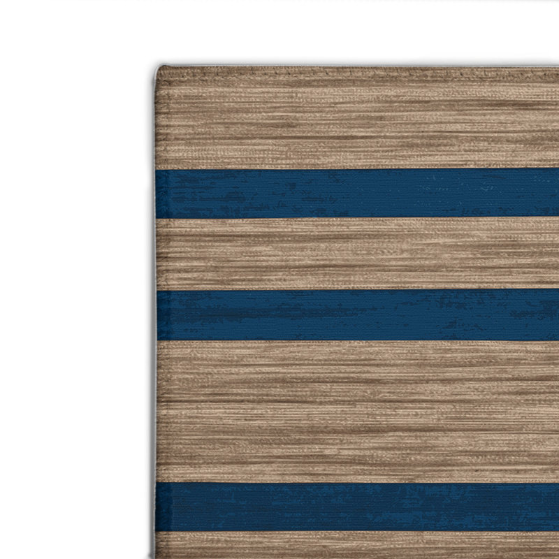 HorizontalStripes Gray Indoor and Outdoor Area Rug, Rectangle 2' x 3'