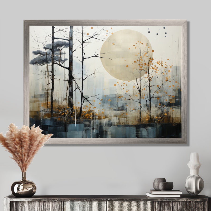 Japon, art minimaliste zen serein, art mural japonais, H 24 po x l 32 po x P 1 po, Cadre simple argenté