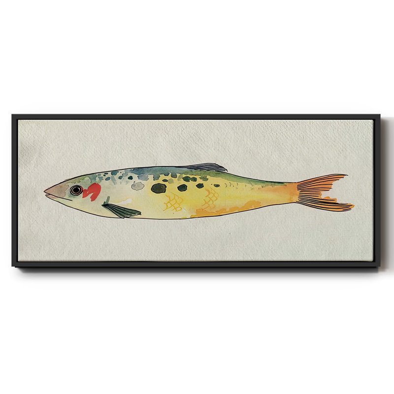 Poisson fantaisiste I - toile encadrée, H 12 po x l 30 po