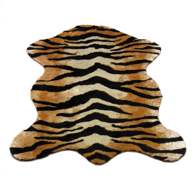 Faux Fur Tiger Washable Area Rug