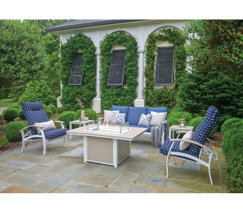 Chaise de patio inclinable avec coussins Askar, Toile Sunbrella® vert forêt, Désert P60, Blanc brillant