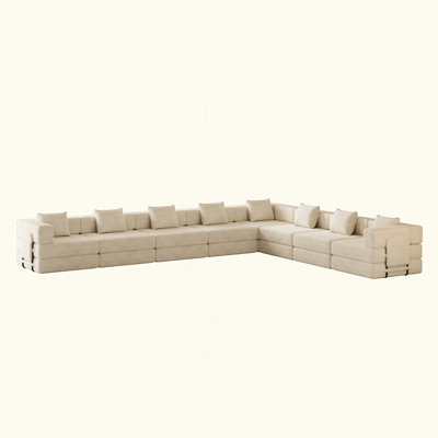 Canapé-lit pliant 8 places, canapé en velours côtelé avec poches et coussins de rangement latéraux, canapé-lit pliant confortable pour le salon, la chambre à coucher et le bureau, canapé moquette.