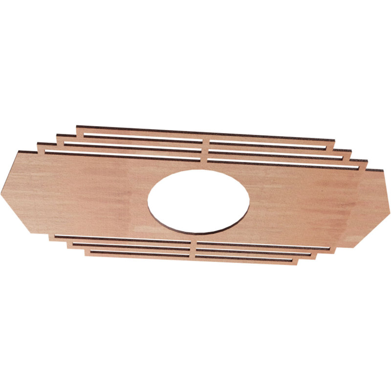 Médaillon de plafond en bois Chrysler, H 17 po x l 34 po x P 0,25 po, Cerisier