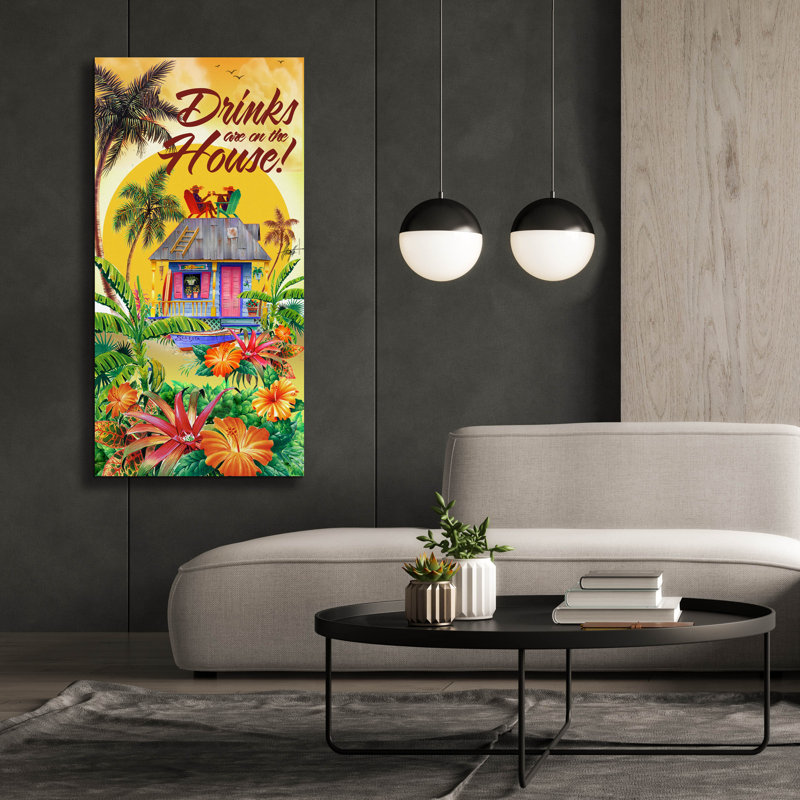 «Drink House» par James Mazzotta, art mural sur toile, H 60 po x l 30 po x P 1,5 po