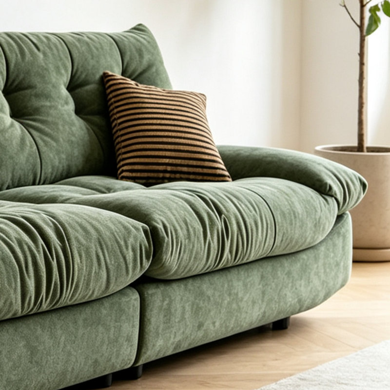 Canapé simple en tissu de style français, Tissu vert