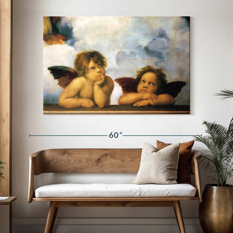 Détail de Putti de la Madone Sixtine, H 34 po x l 51 po