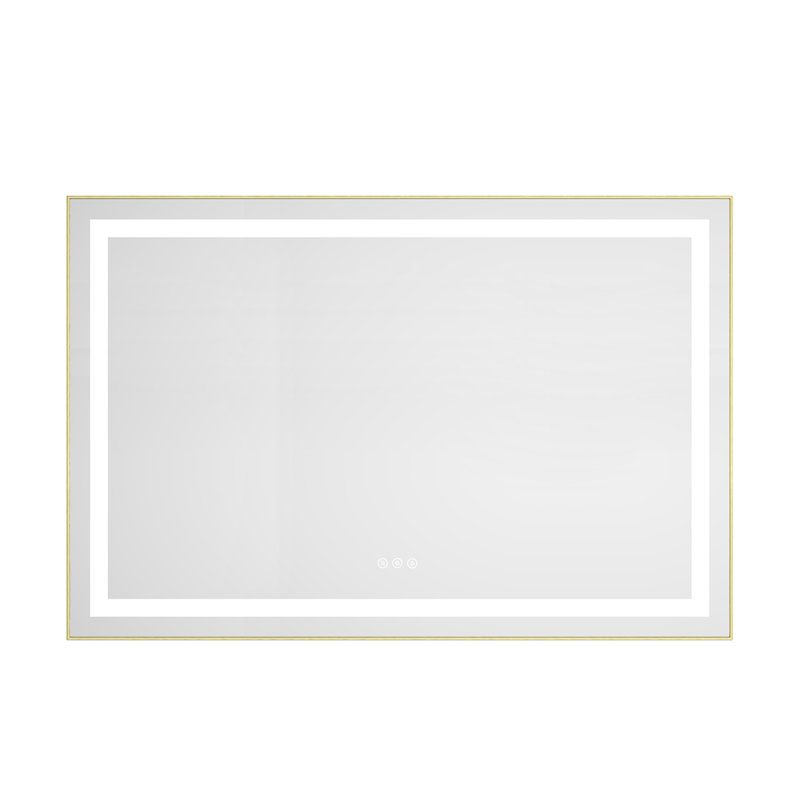 36" X 28" LED Bathroom Mirror With Front And Backlight, Wall Mounted Vanity Mirror With Aluminum Frame, Anti-Fog, Memory, 3 Colors, Stepless Dimmable