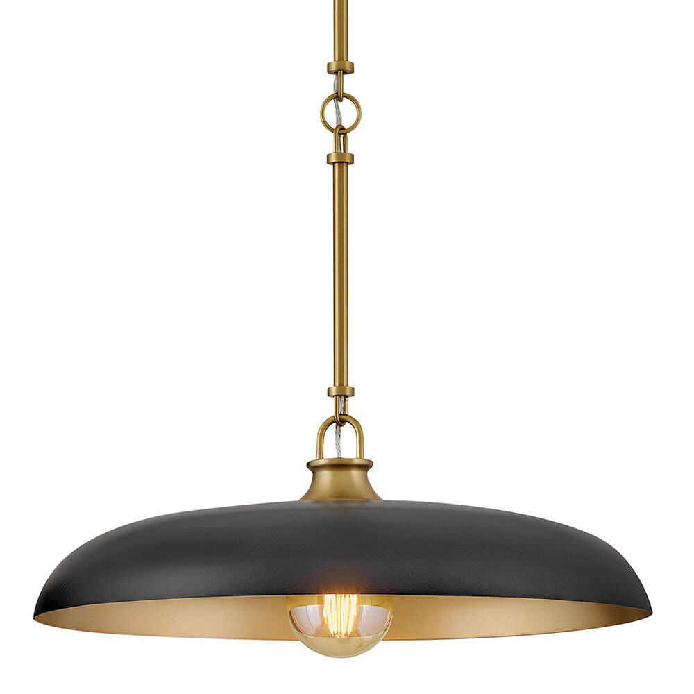 Sadie Dimmable Single Light Pendant, 6.25" H x 18" W x 18" D, Black