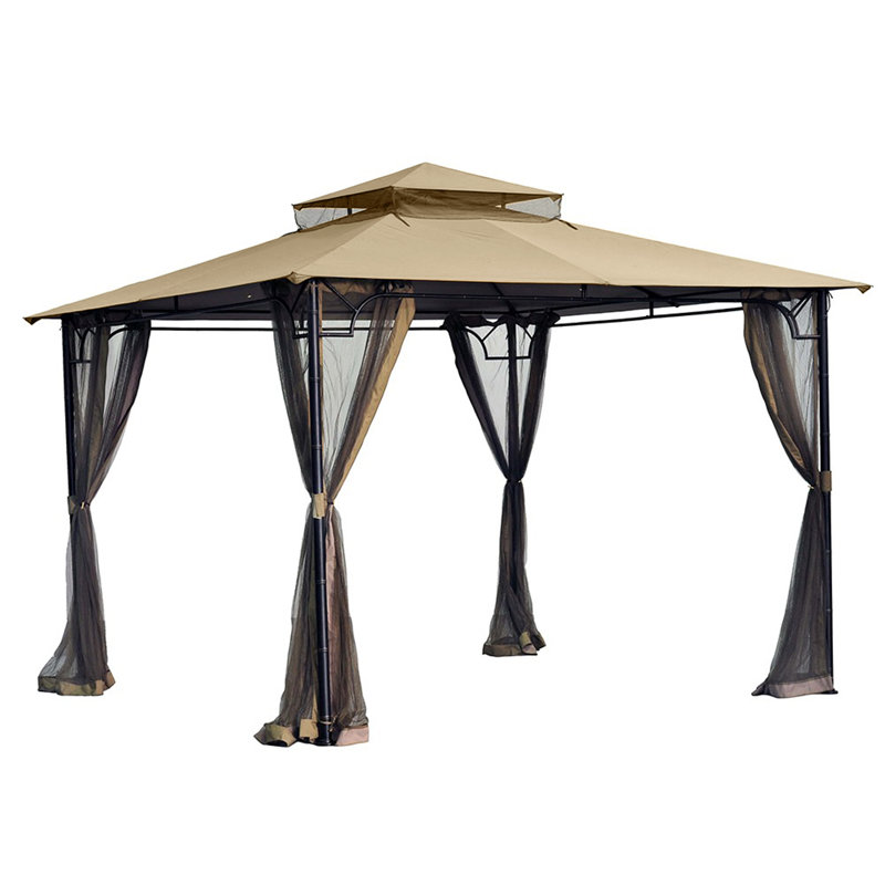 Auvent de remplacement pour pavillon de jardin en bambou SEULEMENT, Beige, Tissu