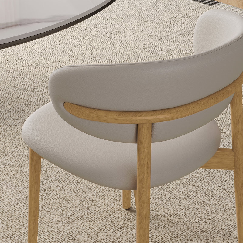 Chaise de salle à manger Mid-Century Modern, Noyer naturel, Noyer naturel, Naturel