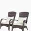 Chaise de patio avec coussins (coussin beige)