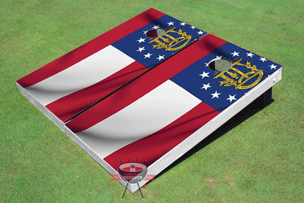 Ensemble de planche de jeu de cornhole 2 'x 4' Island Paradise, Dakota du sud, Bleu / doré