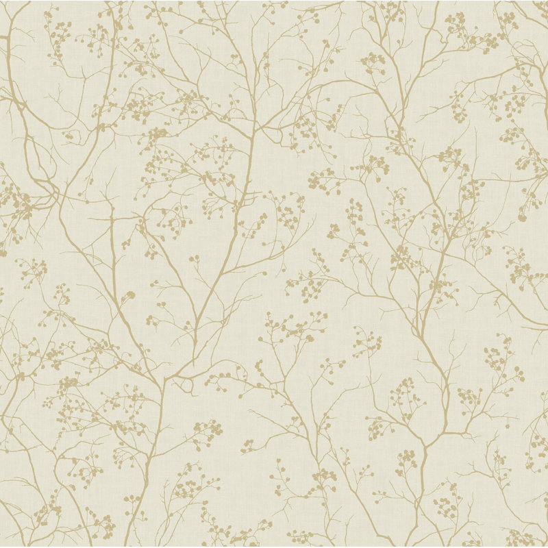 Swanson Floral Double Roll, Cream/Gold