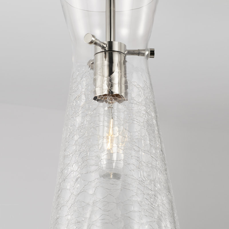 Luminaire suspendu conique à 1 lumière Farryn, Argent