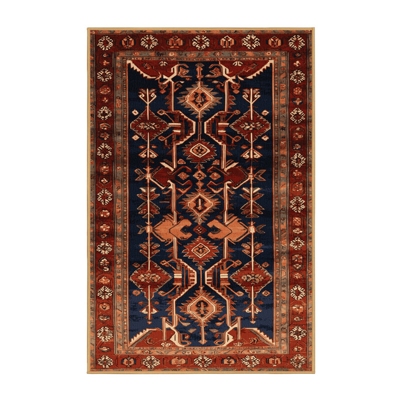 Machine Washable Persian Brown Area Rug, Rectangle 3' x 5'