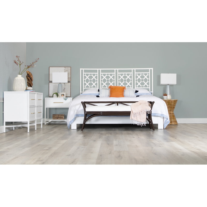 Lattice Back Standard Bed, King, White