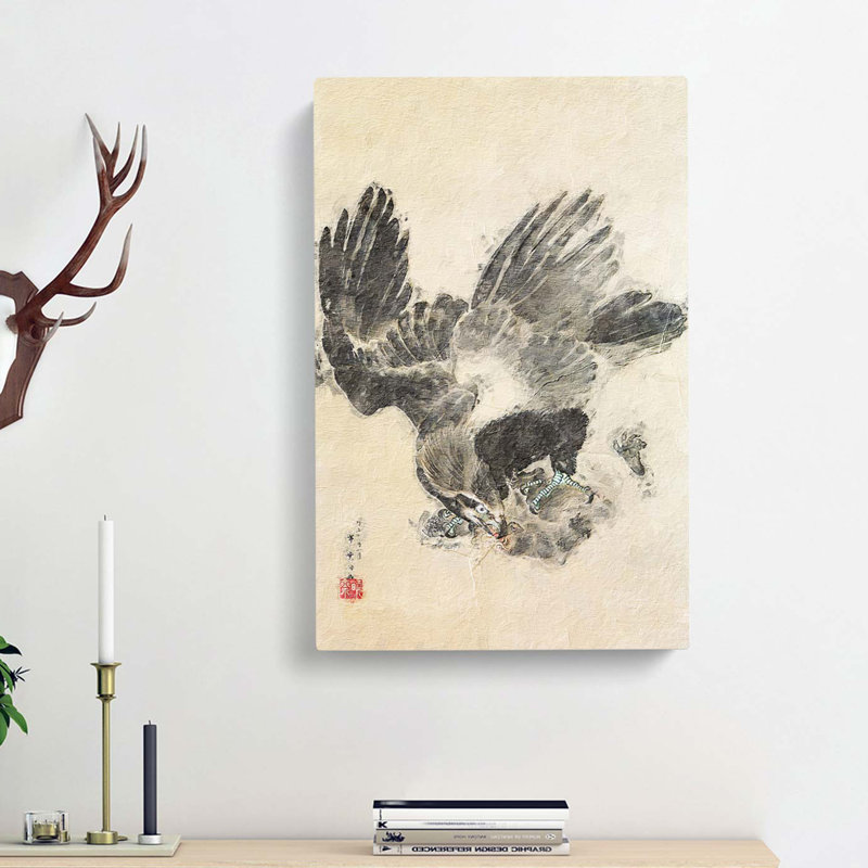 Eagle Attacking A Monkey by Katsushika Hokusai - Wrapped Canvas, 76cm H x 50cm W x 3cm D