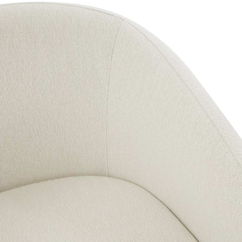 Mia Upholstered Wide Barrel Chair, Ivory Boucle