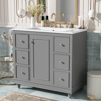 Ensemble de meuble-lavabo avec lavabo en céramique