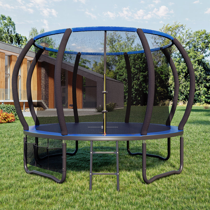 Maxway Furniture ft Oval Backyard Trampoline with Safety Enclosure, Blue