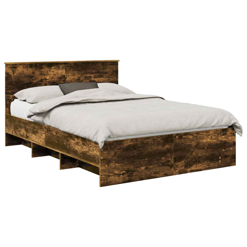 Bed, Smoked Oak, European Kingsize (160 x 200 cm)