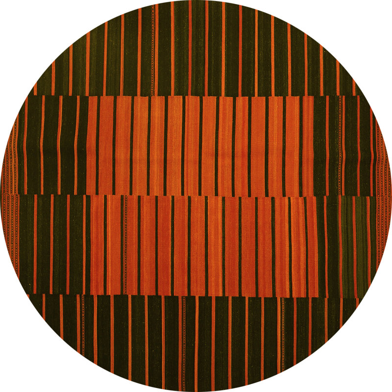 Tapis contemporains jaunes lavables à la machine 1166, Rond 3 pi