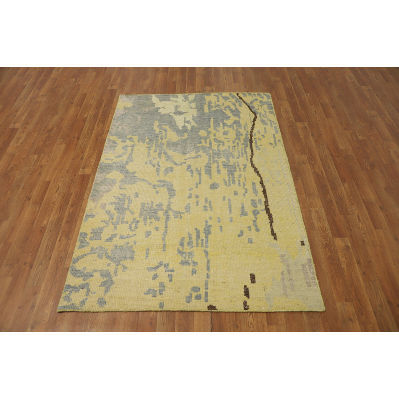 Tapis oriental moderne fait à la main 4 x 6 po