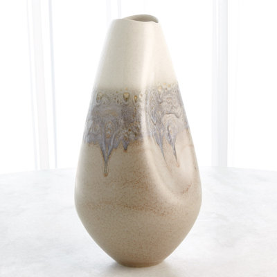 Cream Rises Dented Vase