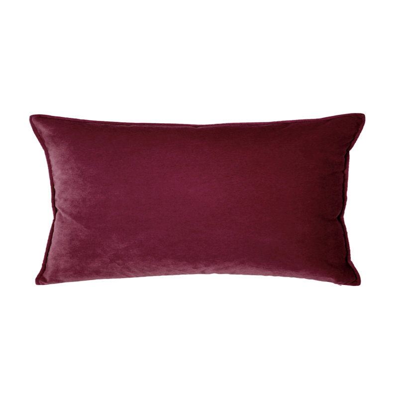 Franklin Washable Velvet Square Pillow Cover & Insert , Cordovan, 15"H X 20"W