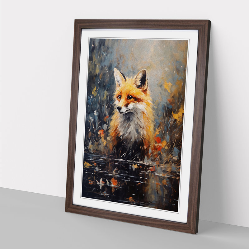 Single Picture Frame Print on Wood, 64cm H x 46cm W, Walnut Framed