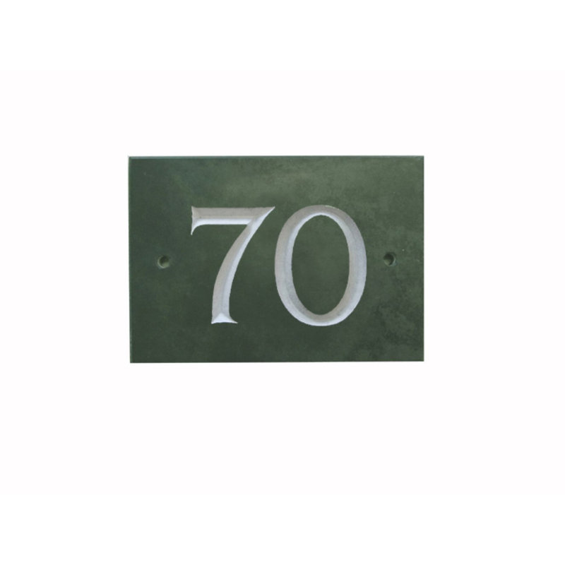 Odacia 10cm H Stone House Number, 70, Green