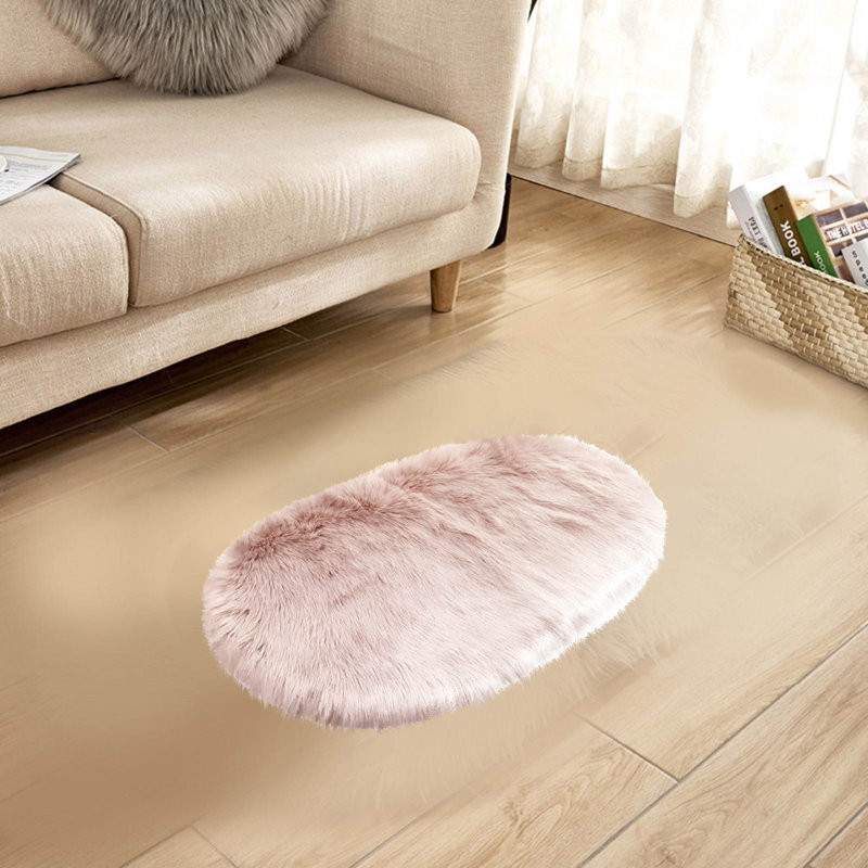 Tapis super doux en fausse peau de mouton pour tapis de chambre à coucher, H, Rectangle 11.81 " x 8.66 "