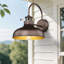 Applique murale extérieure noire de style industriel, 34 cm (13,5 po), avec détecteur de mouvement infrarouge, lot de 2.-572979050