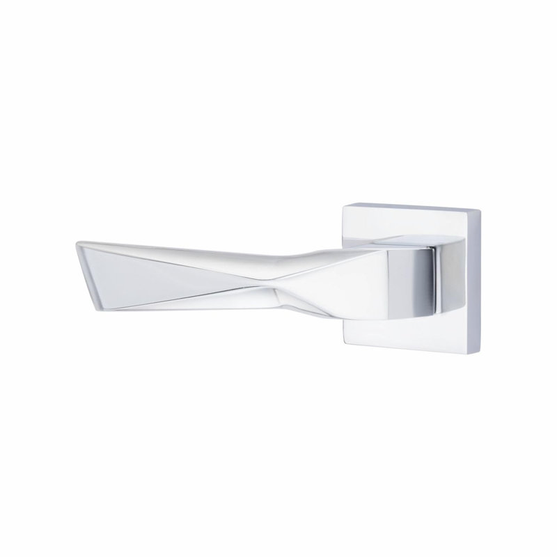 4 Pairs Modern Aura Premium Design Door Handles on Square Rose in Satin Nickel Finish