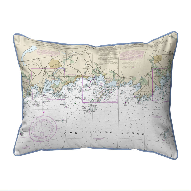 Coussin extérieur Long Island Sound NY, 11 po x 14 po