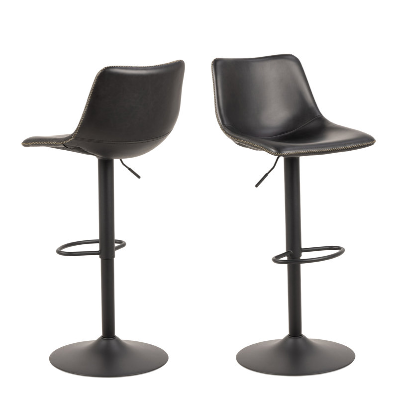 Satya Upholstered Counter Stool with Metal Frame, Black