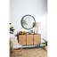 Le miroir mural de salon en métal à cadre perlé ajoute du style de chambre à coucher