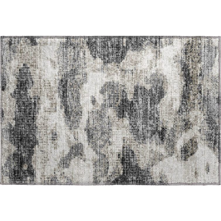 Premium Machine Washable Freixa AMF71 Black Rug