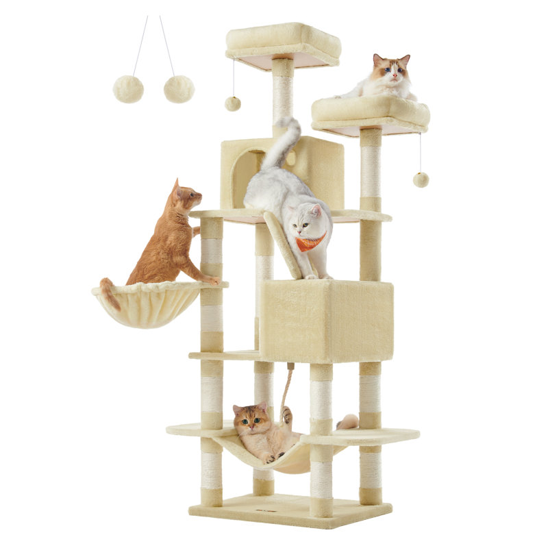 168 cm H Cat Tree / Condo, Beige