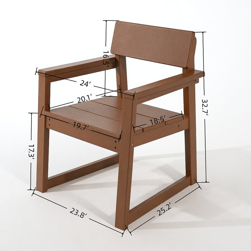 Fauteuils d'extérieur et de jardin en PEHD avec chaises au design moderniste, Brun
