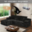 Canapé de salon en forme de L avec fauteuil inclinable de 107 po-219981286-219981282