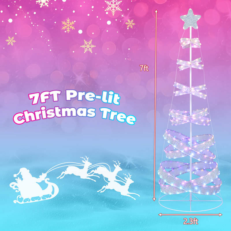 7 pi Décoration de Noël arbre de Noël avec étoile lumineuse