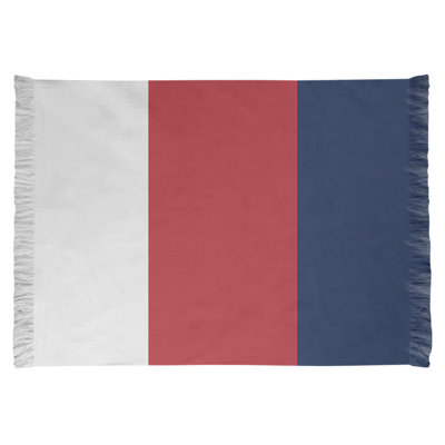 Tapis rouge/bleu marine tissé à plat Boston