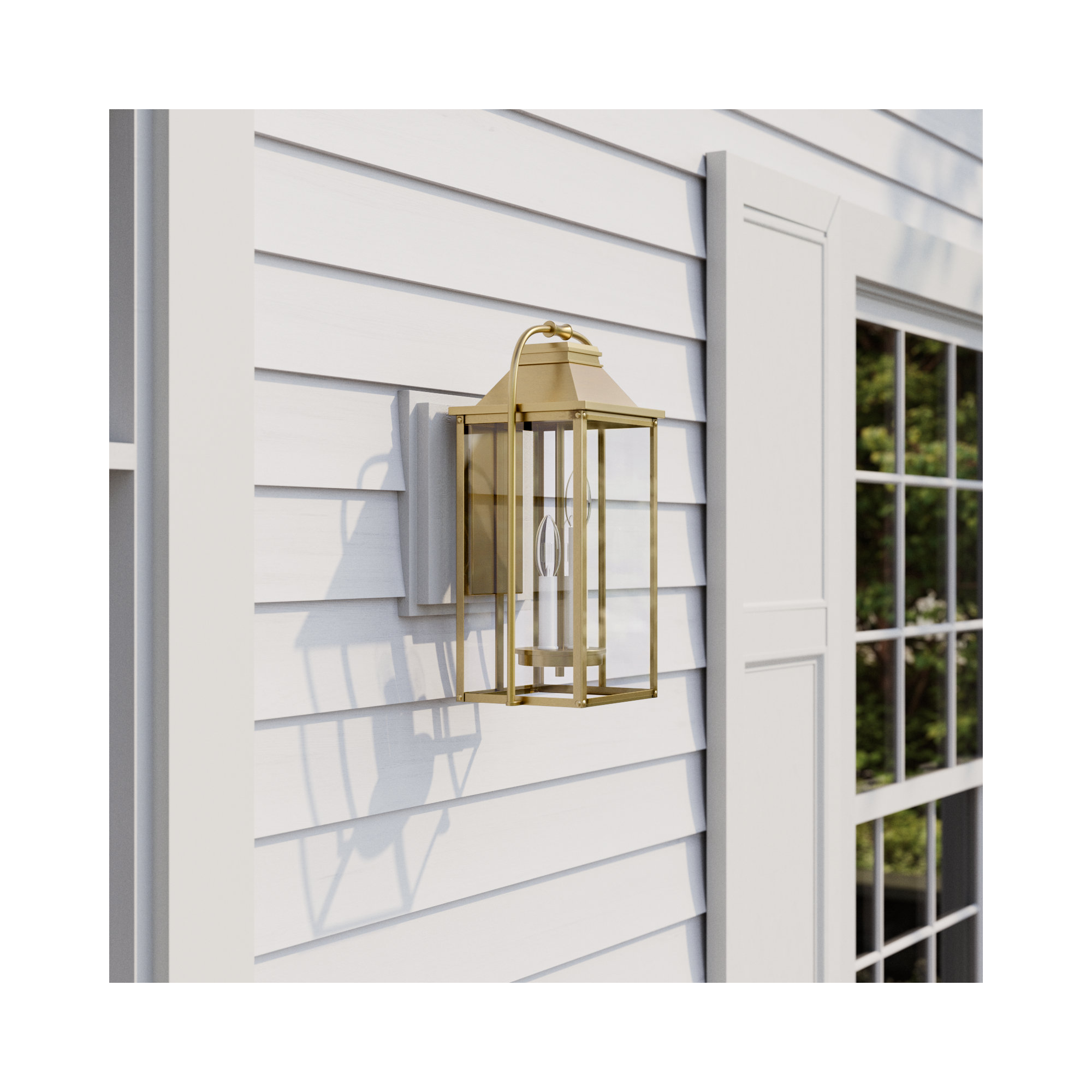 Newson 3 Light Outdoor Flush Mount, Painted Distressed Brass, 22.5" H x 10.5" W x 9.13" D