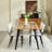Shivani 5-Piece Modern Dining Set With Rectangular Wood Grain Table And 4 Upholstered Dining Chairs-105927011-103976996